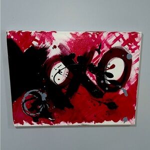 New Handmade Abstract XOXO Painting on Canvas 16 x 12